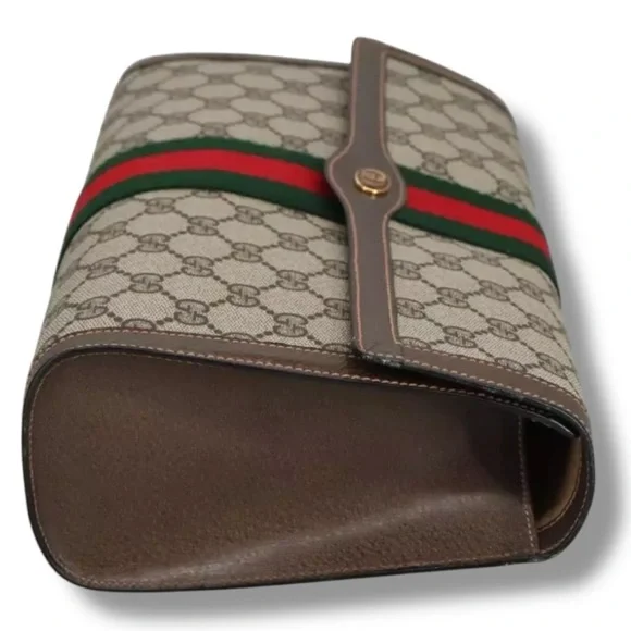Gucci Large Ophidia Sherry Line Supreme GG Monogram Clutch - Picture 10 of 14